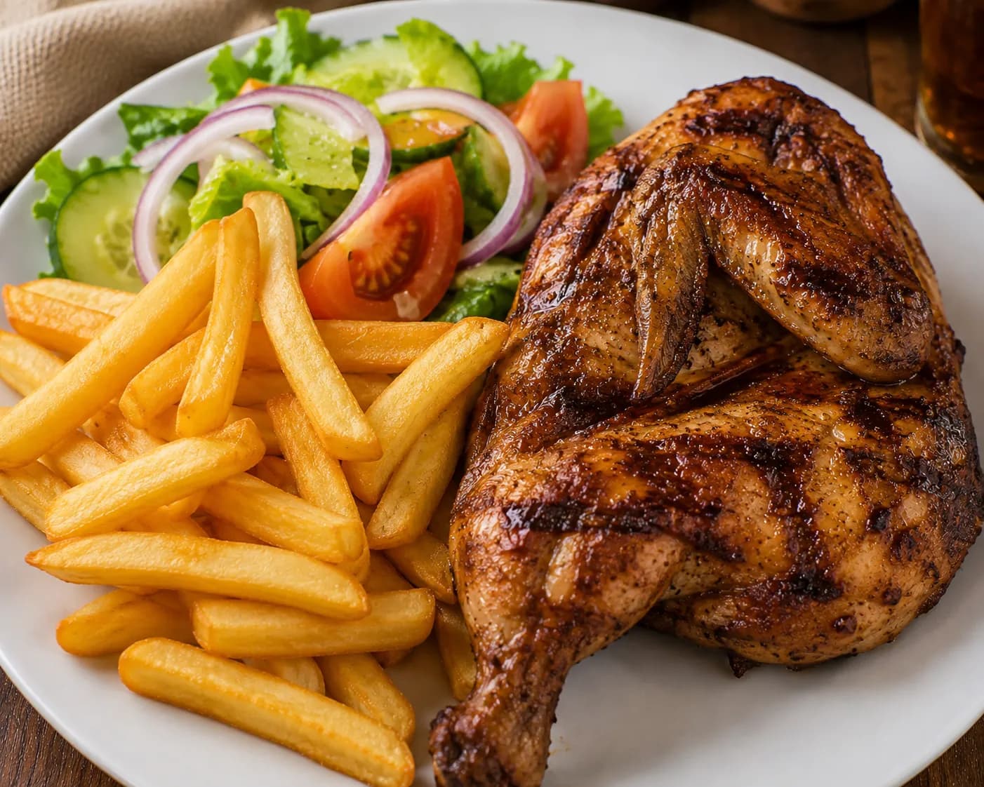 Half braai chicken & chips