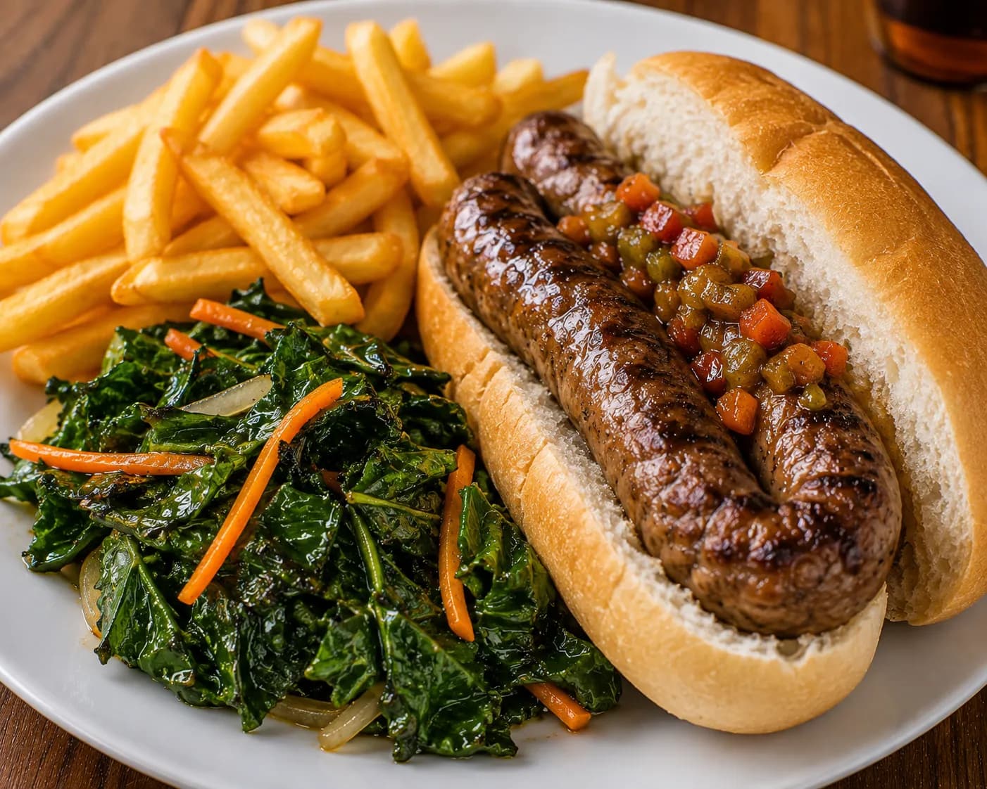 Boerewors roll & chips